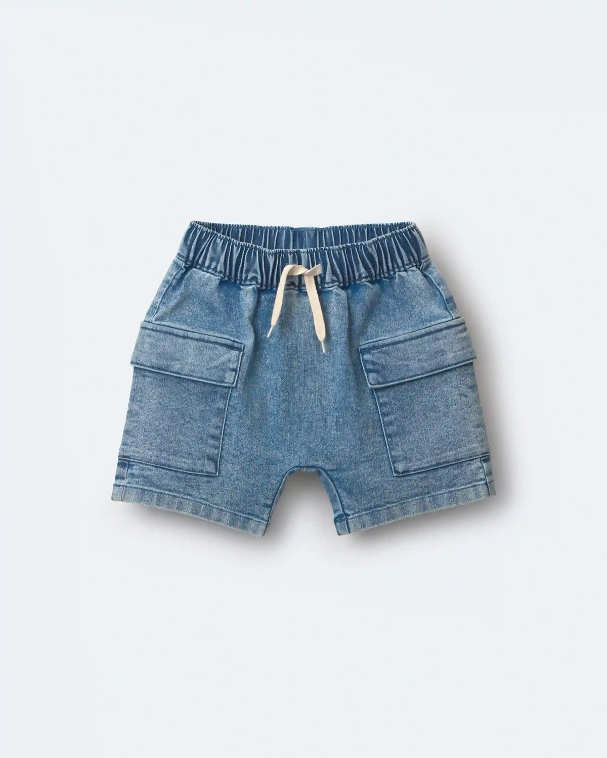Toddler Boy Cargo Shorts in Denim