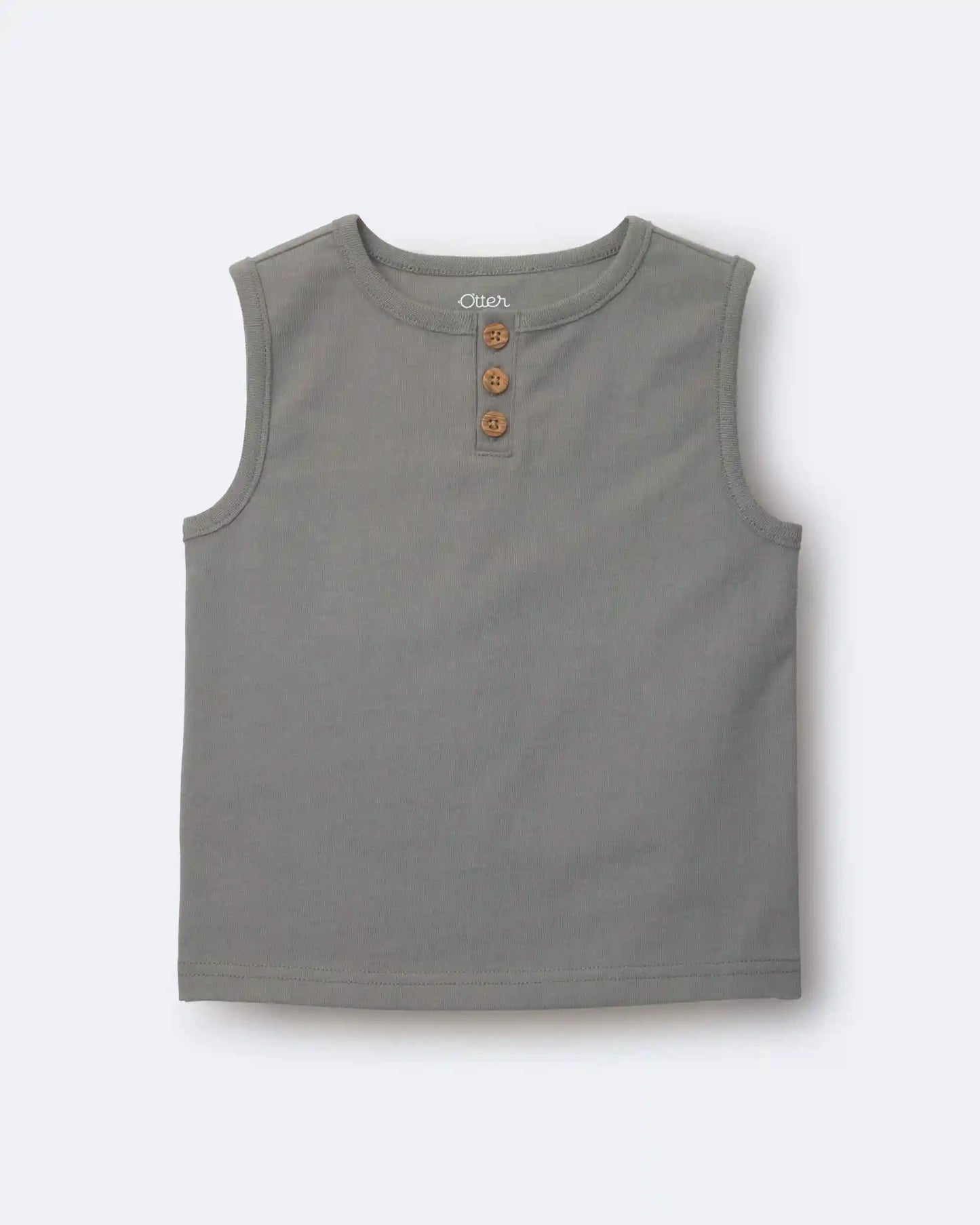 Toddler Boy Henley Tank - Grey