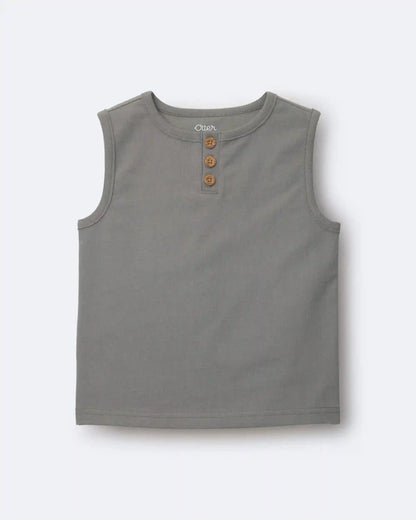 Toddler Boy Henley Tank - Grey