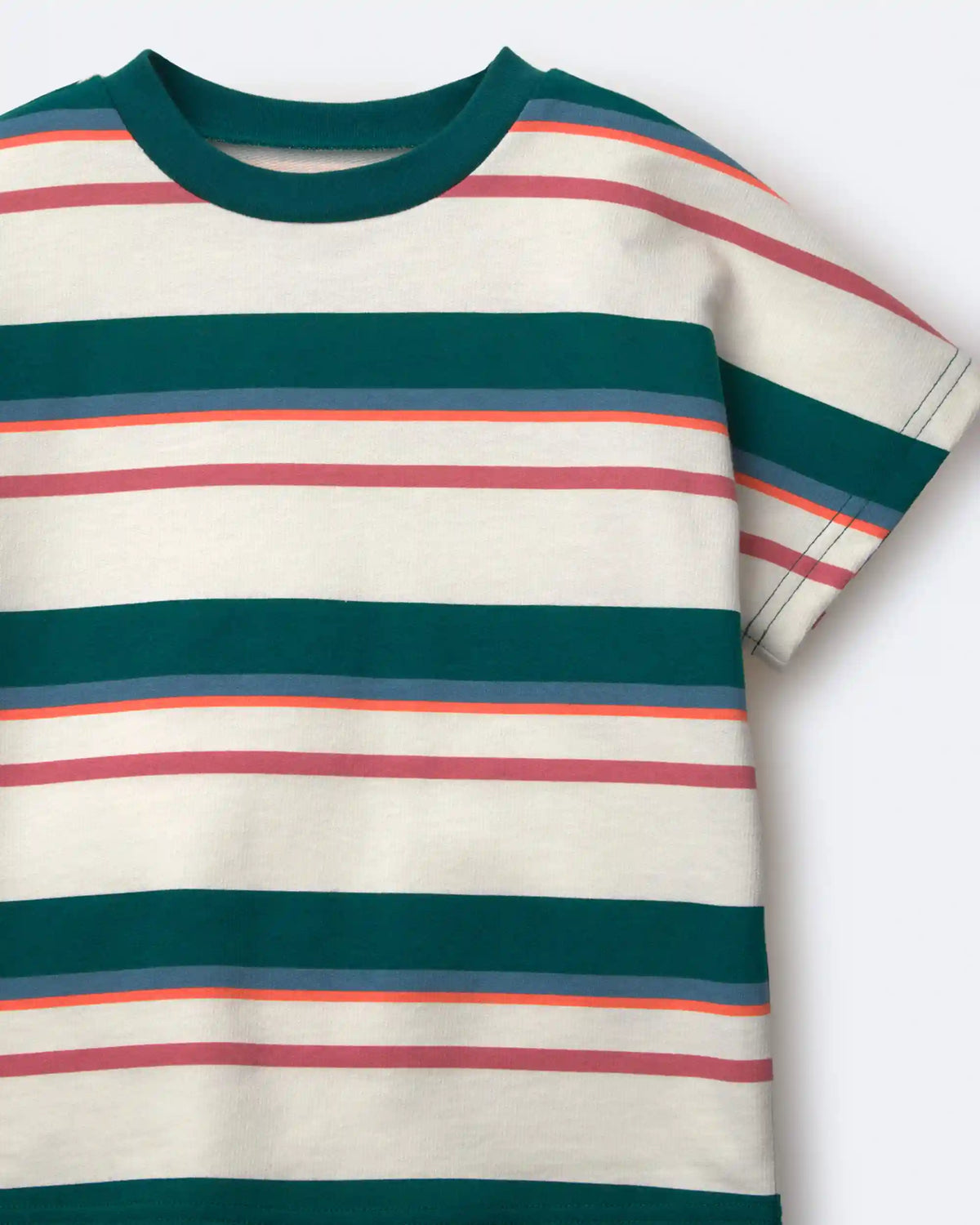 Toddler Dolman Tee in Stripes - Green/Cream