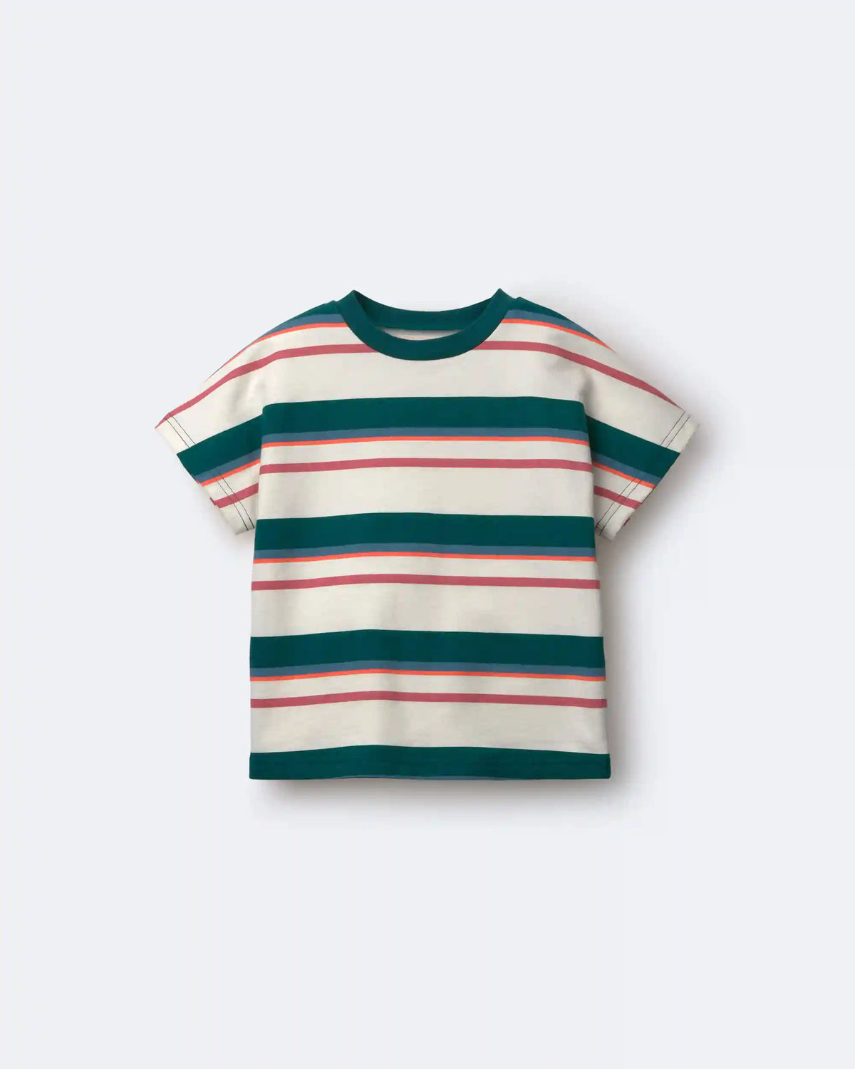 Toddler Dolman Tee in Stripes - Green/Cream