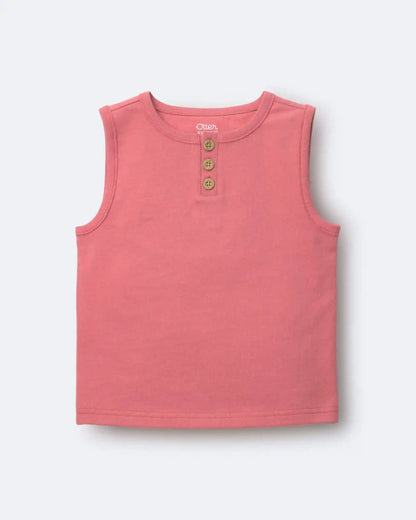 Toddler Boy Henley Tank - Rose