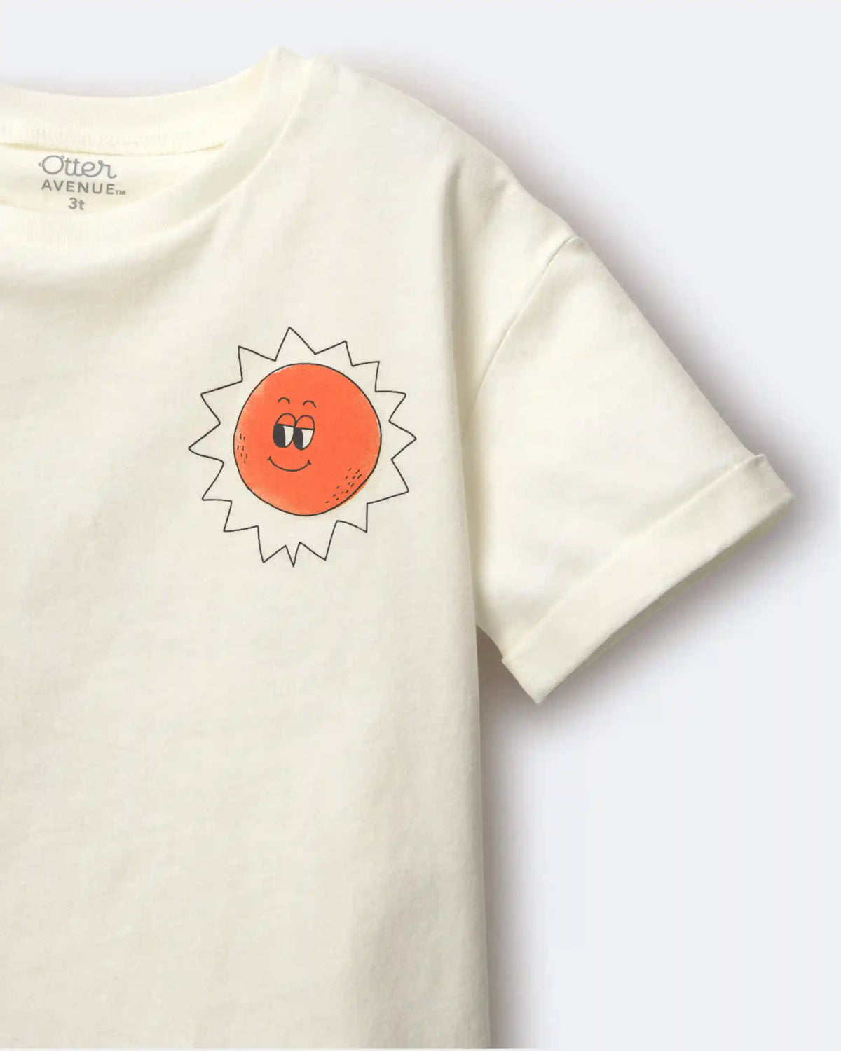 Toddler 'Funny Sunny' Rolled Cuff Tee - Cream