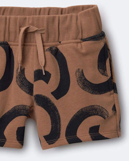 Toddler City Park™ Shorts in Abstract Print - Brown