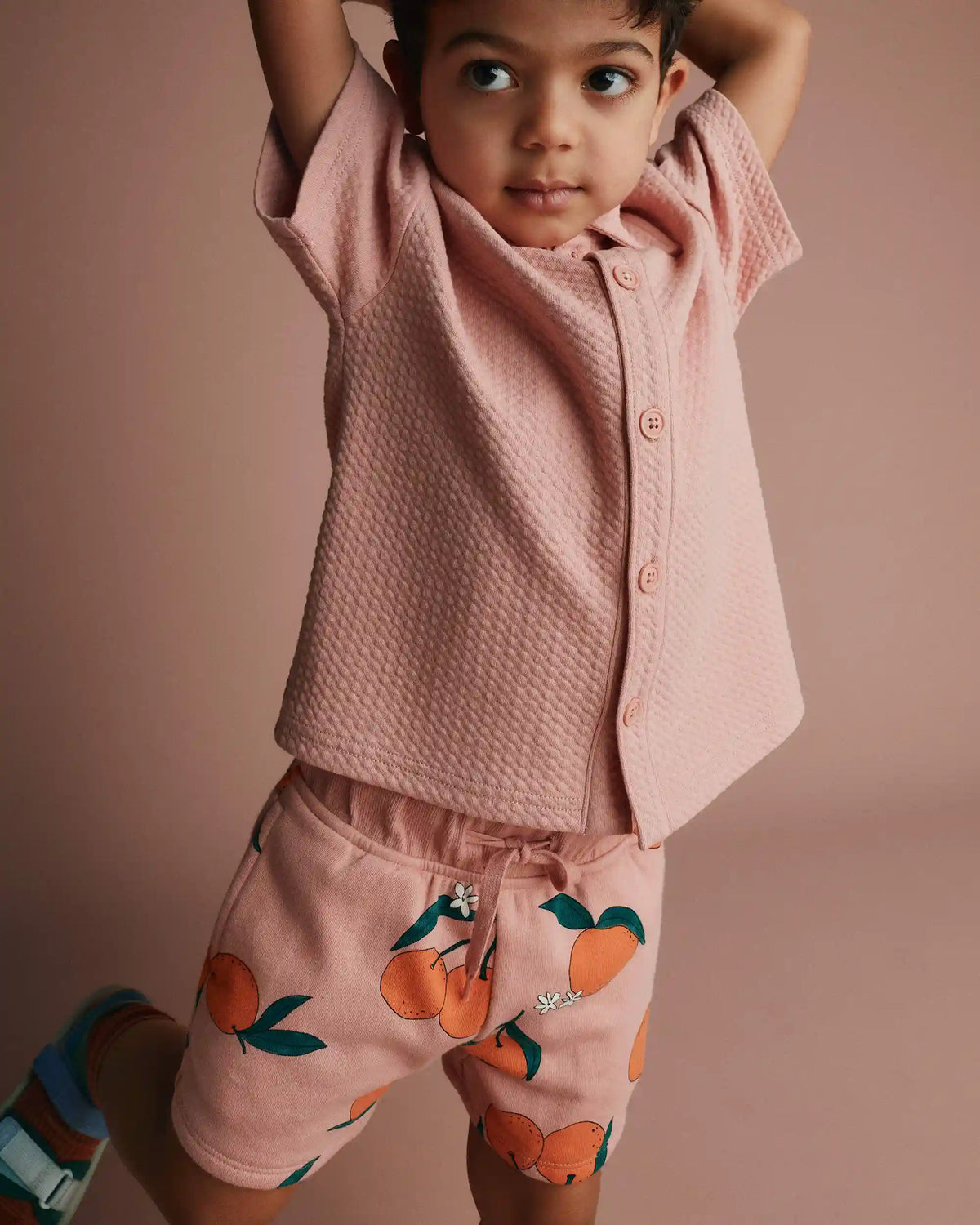 Toddler City Park™ Shorts in Clementine Grove Print - Light Pink
