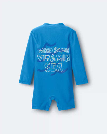 Toddler Boy 'Vitamin Sea' Long-Sleeve 1-Piece Rashguard - Turquoise