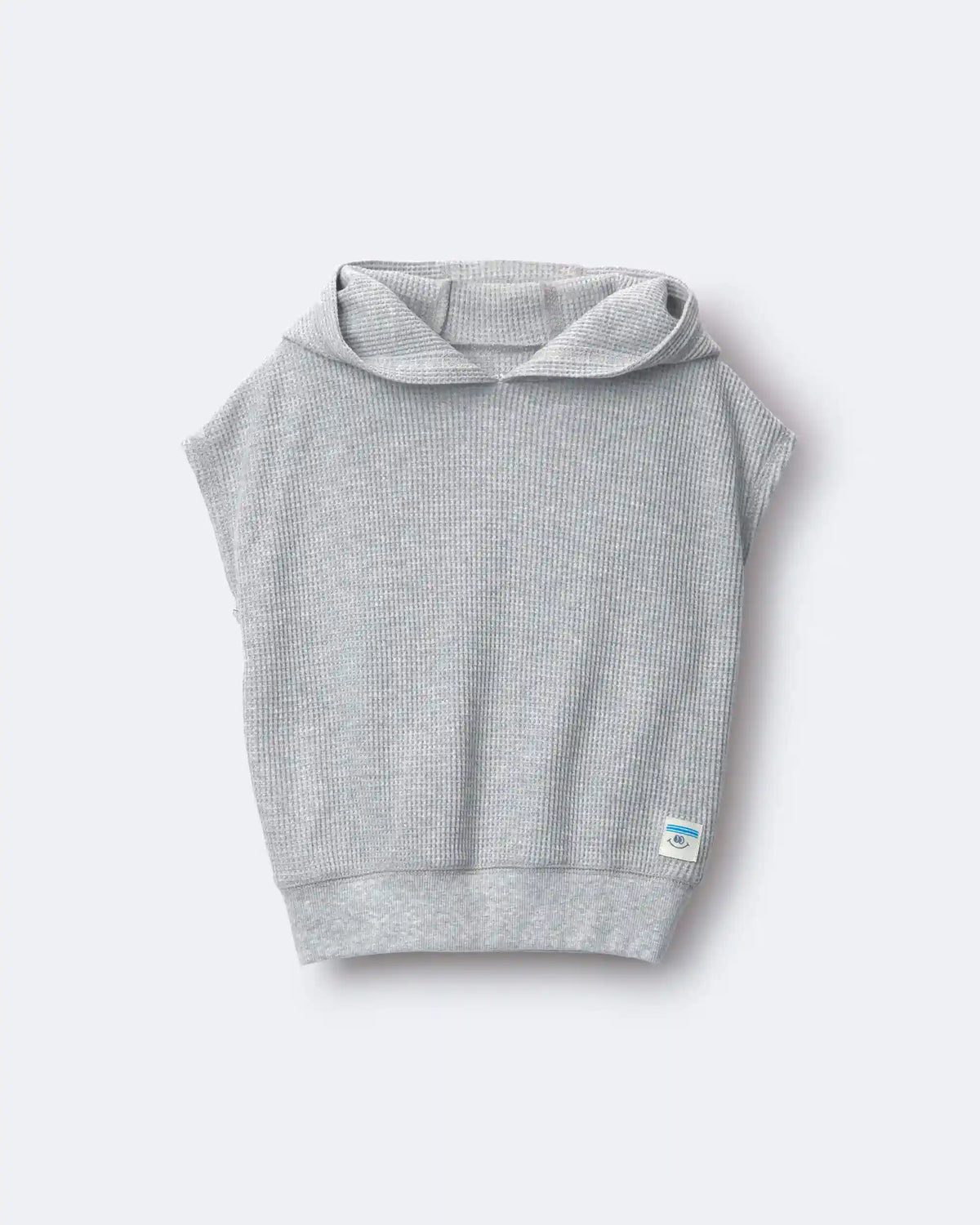 Toddler Waffle Knit Elastic-Waist Hooded Top - Heather Grey