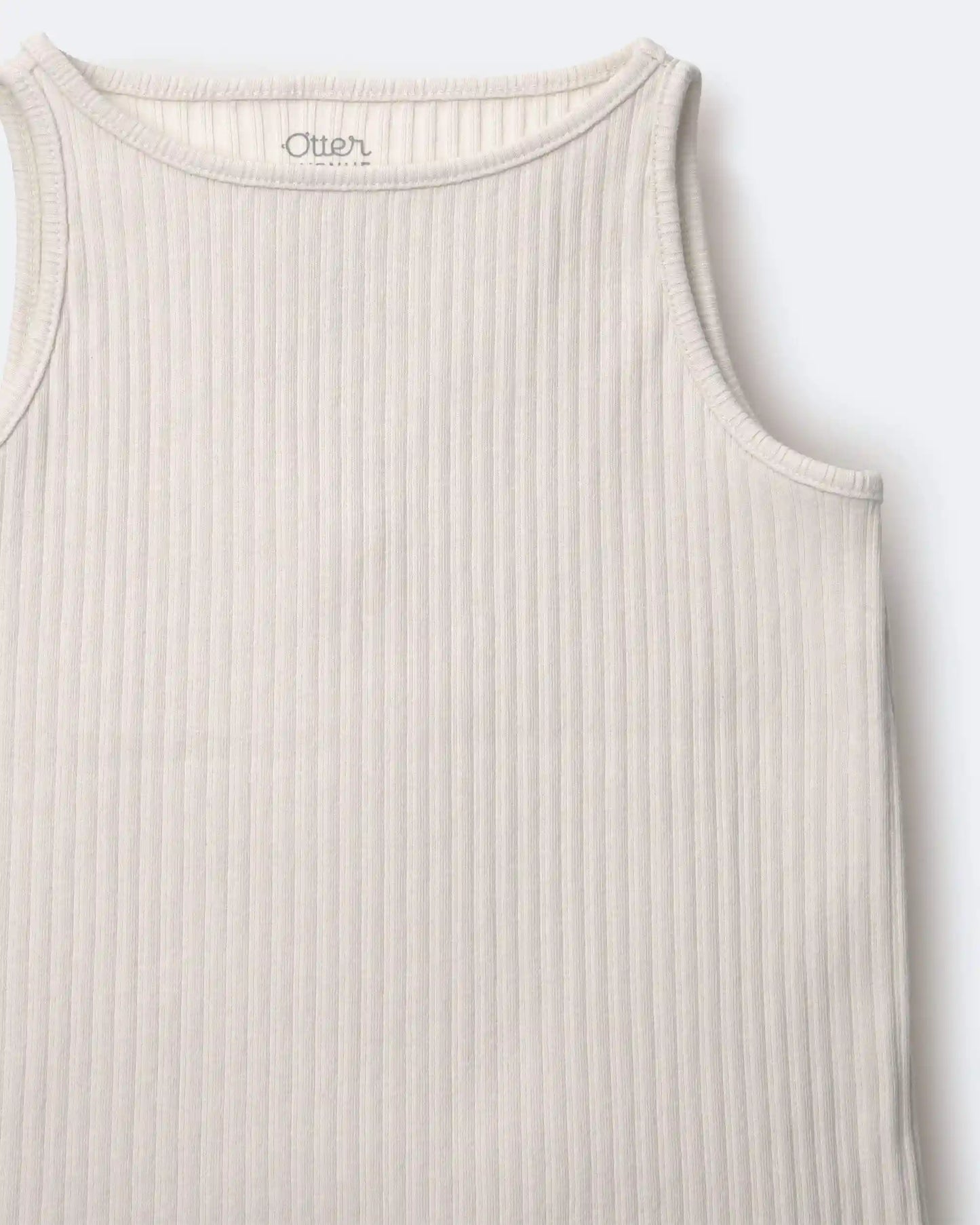 Toddler Girl Ribbed Playtime Tank Top - Cream