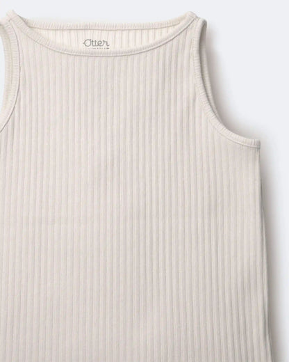 Toddler Girl Ribbed Playtime Tank Top - Cream
