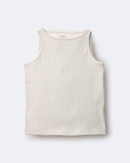 Toddler Girl Ribbed Playtime Tank Top - Cream