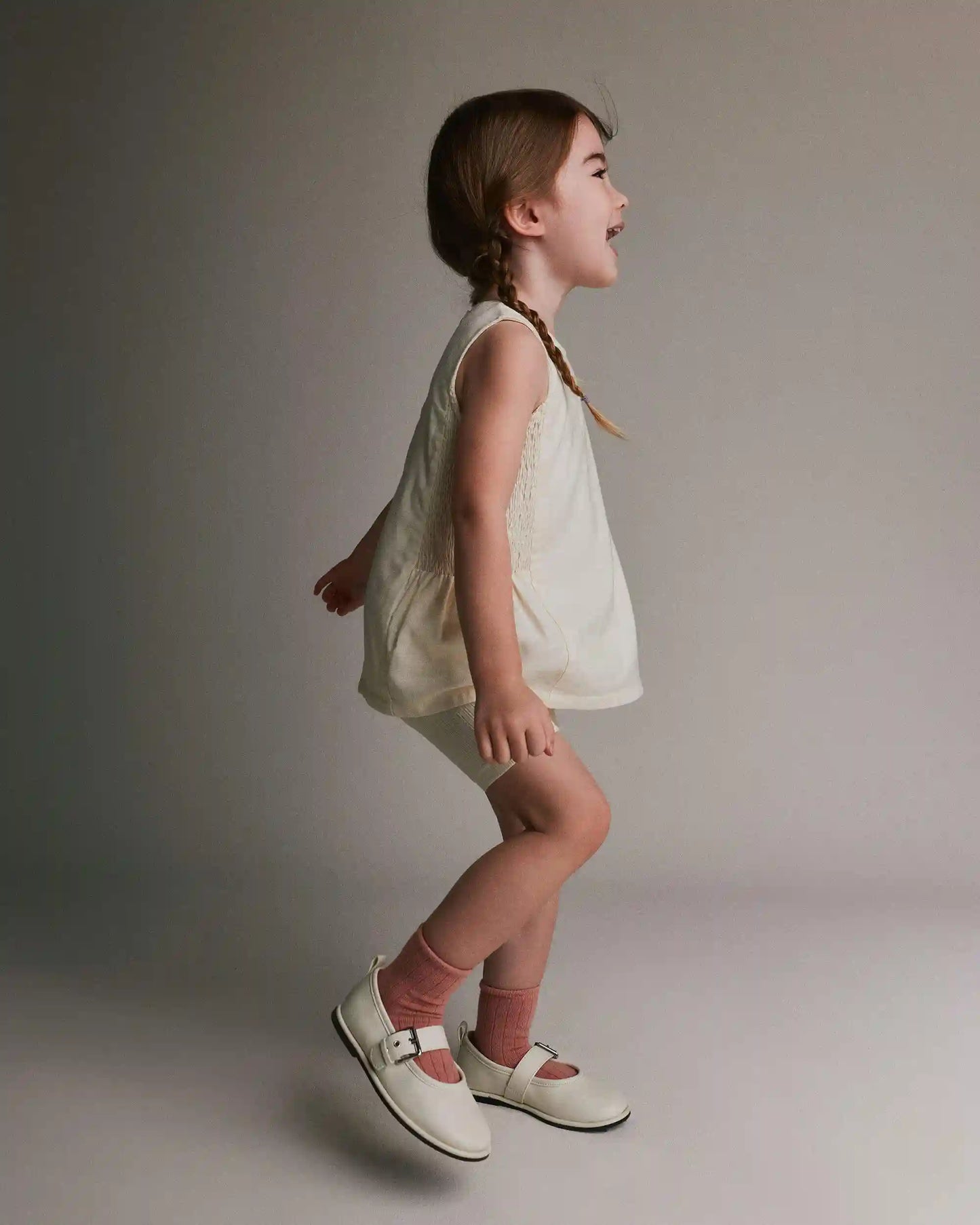 Toddler Girl Brooklyn Bike Shorts - Cream