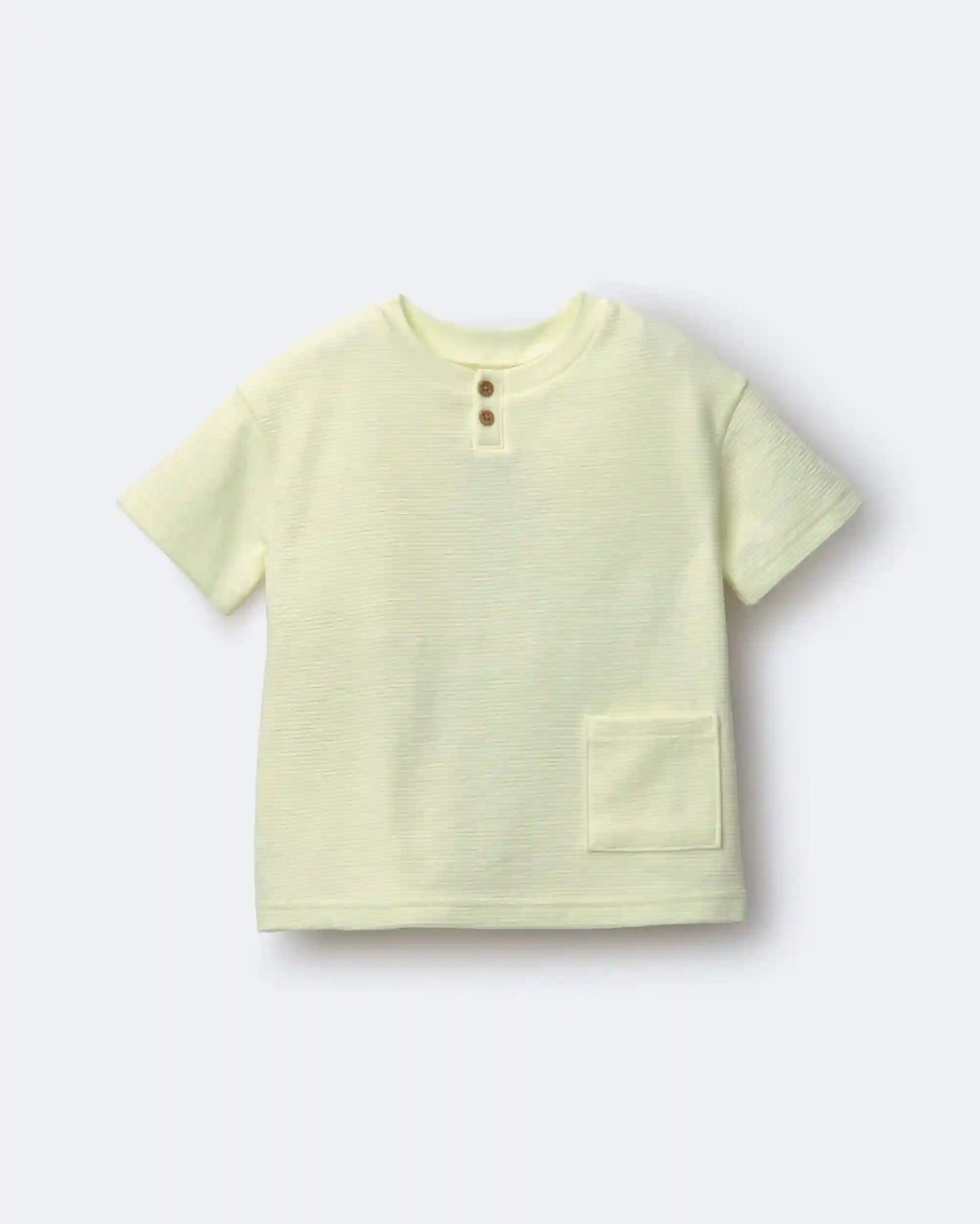 Toddler Boy Henley Tee with Pocket - Yellow