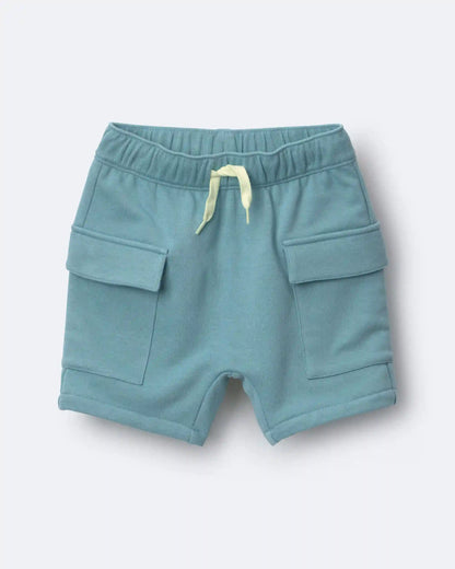 Toddler Boy French Terry Cargo Shorts - Teal