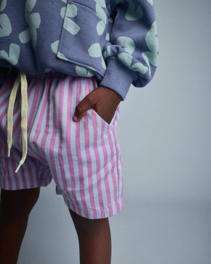 Toddler Boy Playground Shorts in Stripes - Blue/Purple