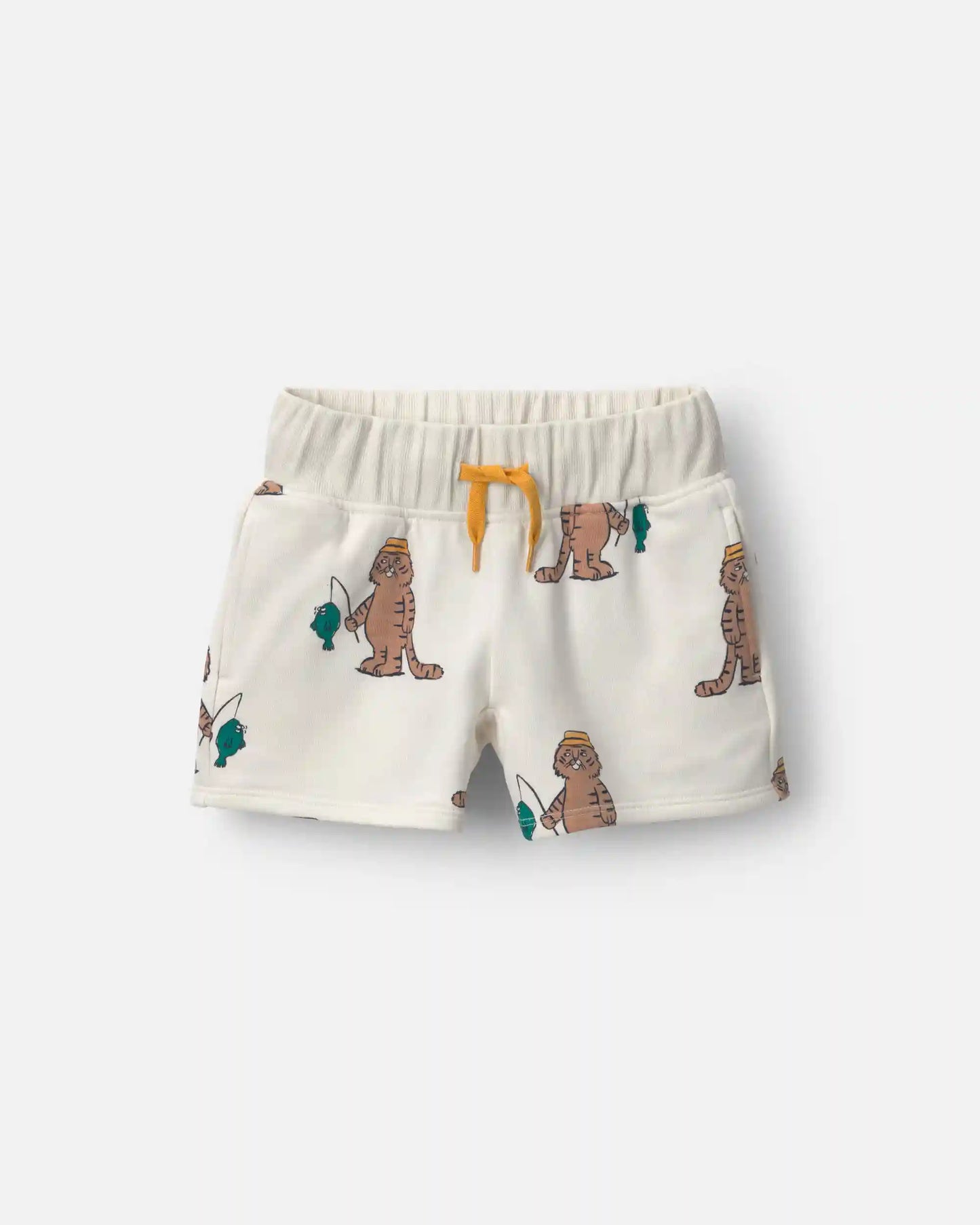 Toddler City Park™ Short in Fishing Tiger Print - Cream