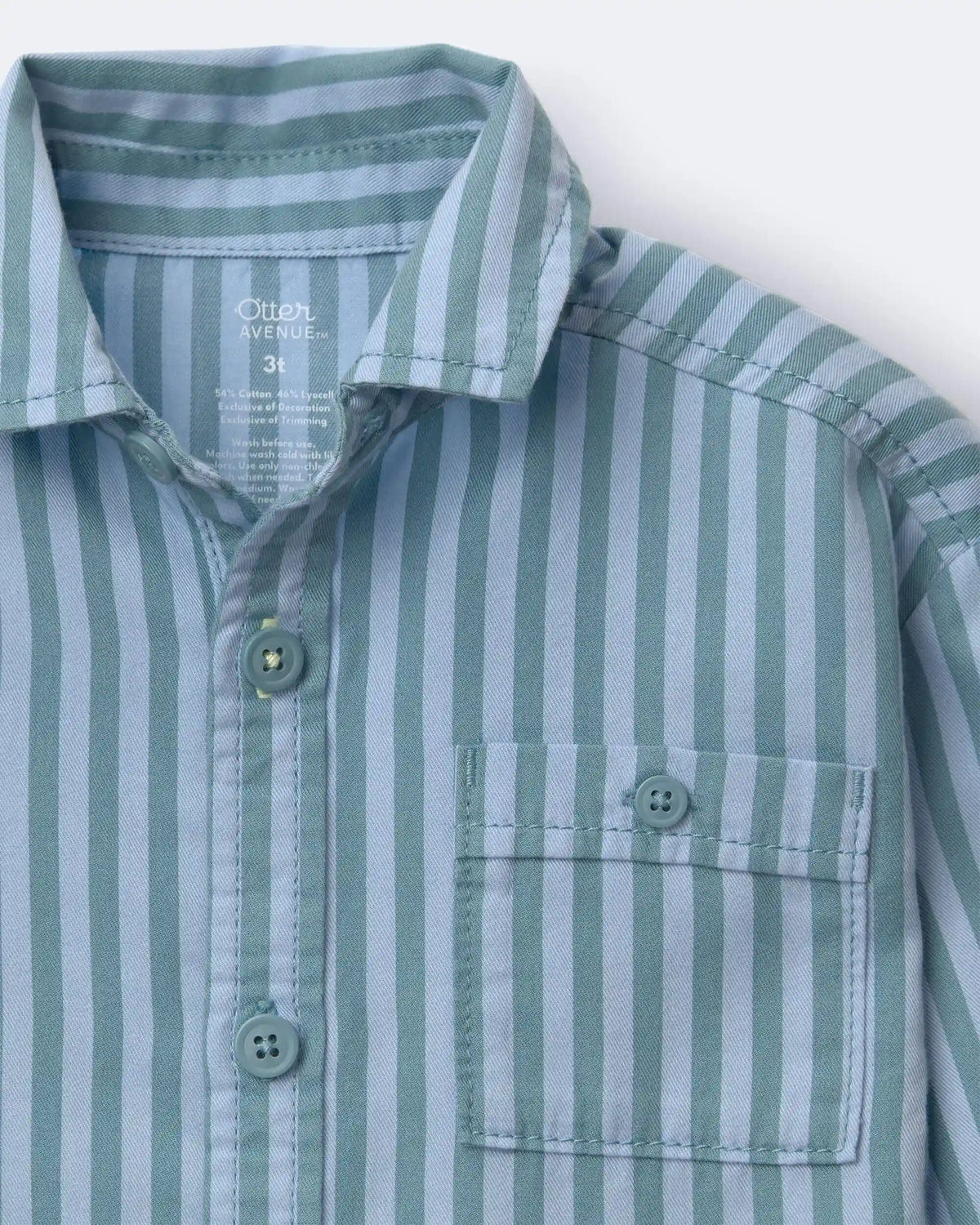Toddler Boy Button-Down Long-Sleeve Shirt in Stripes - Blue