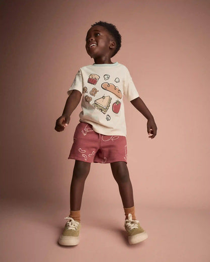 Toddler City Park™ Short in Snack Print - Red
