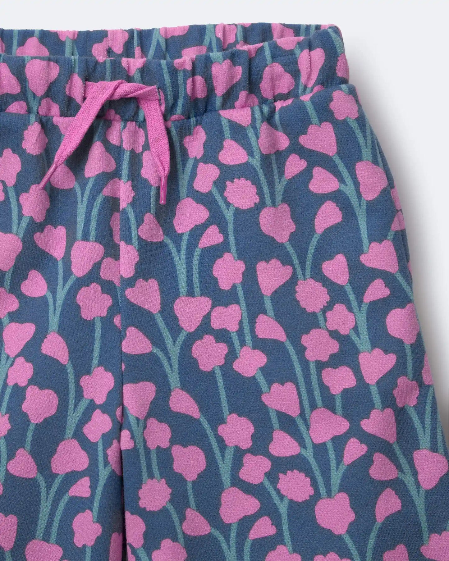 Toddler Girl Wide-Leg Pants in Wildflowers - Blue/Purple