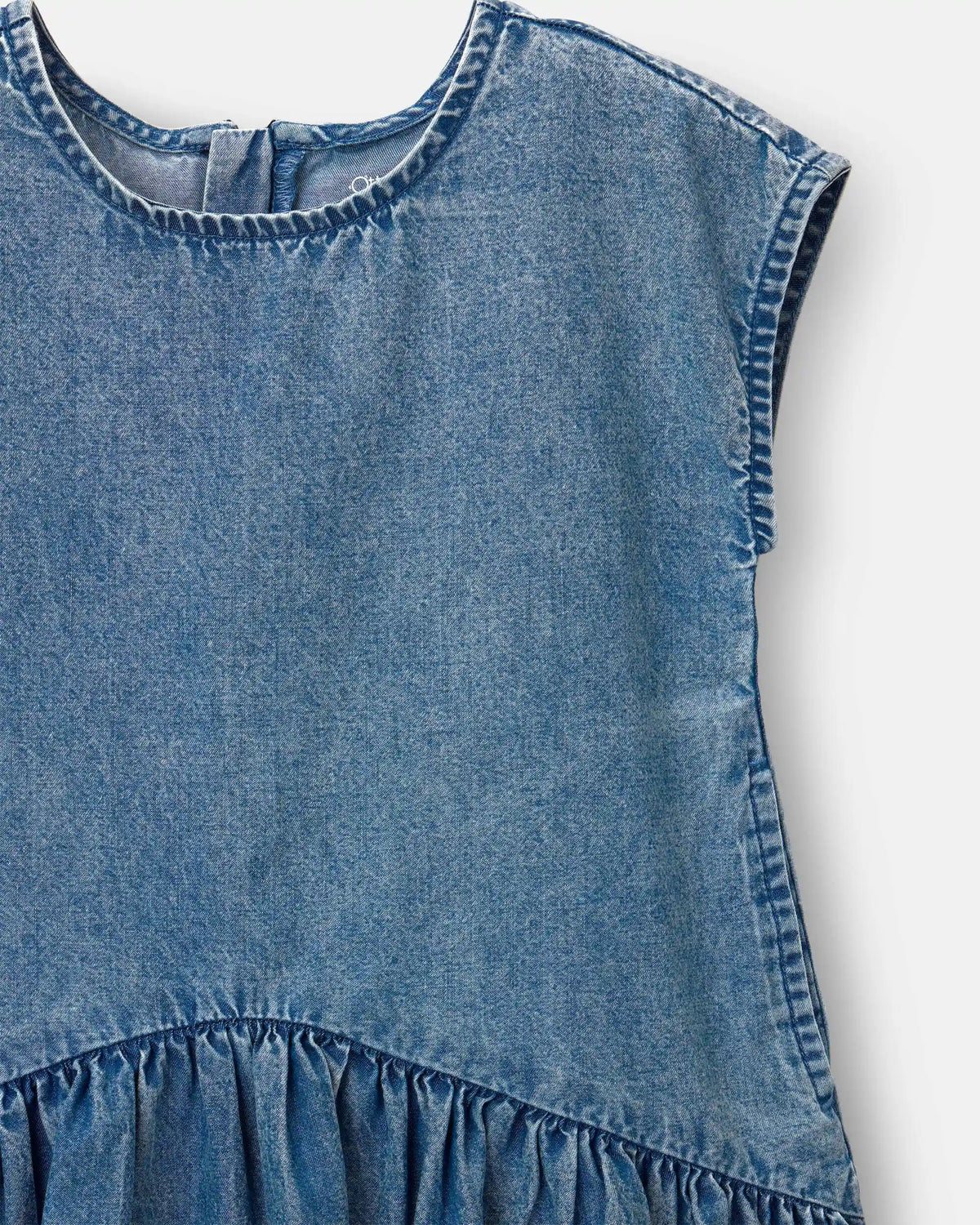 Toddler Girl Asymmetrical Drop-Waist Dress in Denim