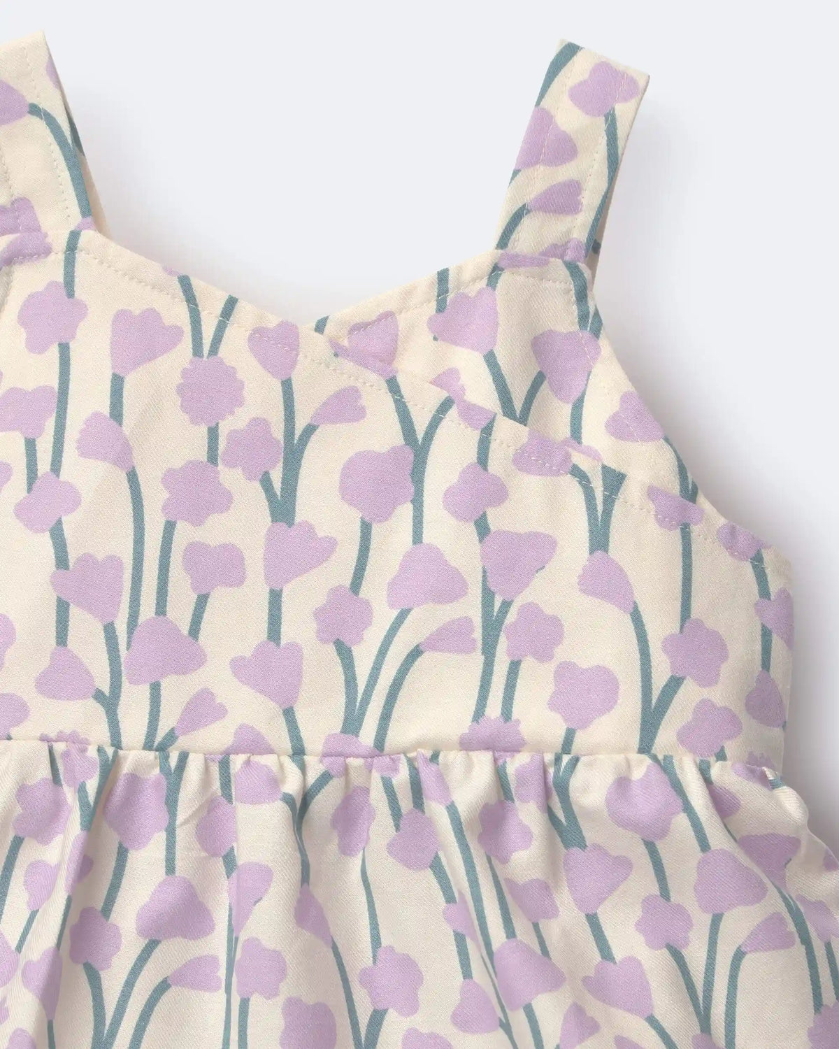 Toddler Girl Peplum Tank Top in Wildflower Print - Cream
