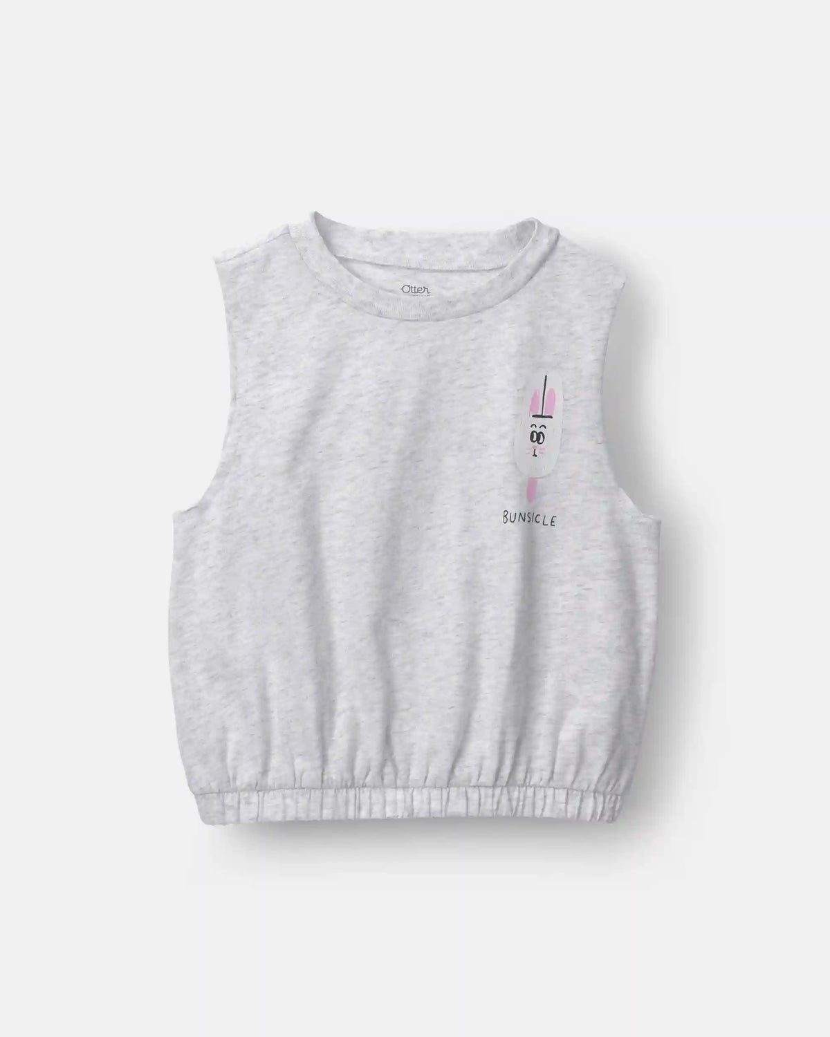 Toddler Girl 'Bunsicle' Elastic Waist Tank - Heather Grey
