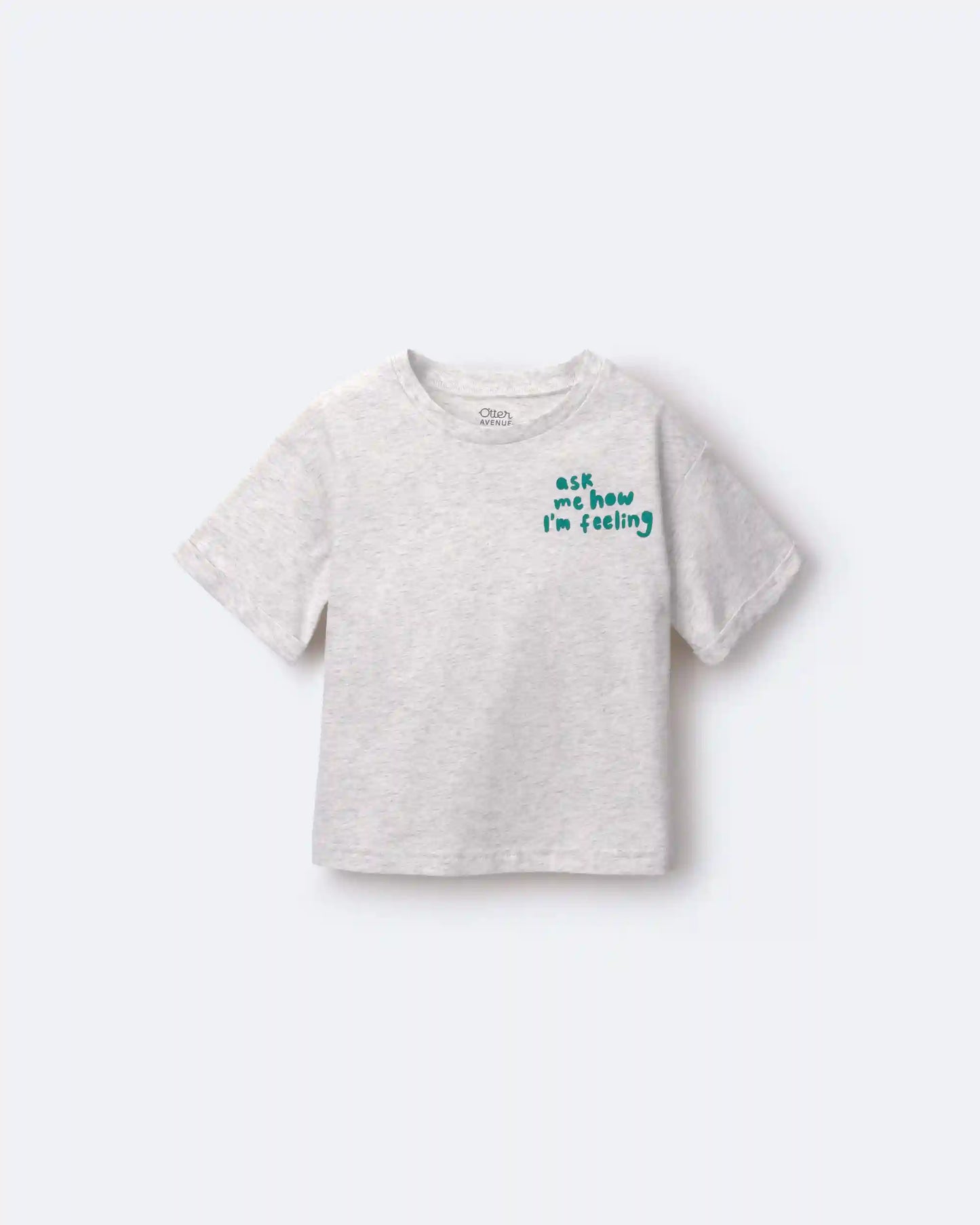 Toddler Girl 'Ask Me How I'm Feeling' Rolled Cuff Tee - Heather Grey