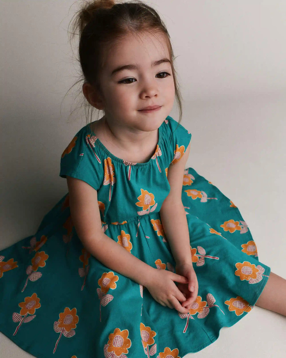 Toddler Girl Avenue Twirl™ Dress in Floral Print - Teal