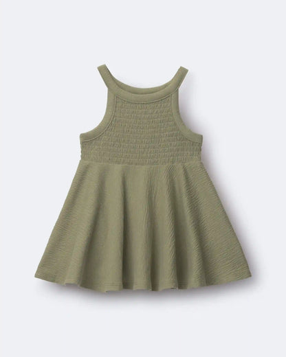 Toddler Girl Smocked Peplum Top - Olive