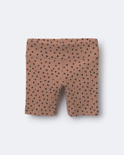 Toddler Girl Brooklyn Bike Shorts in Dot Print - Tan