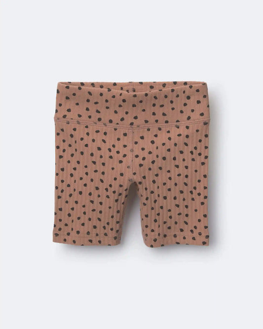 Toddler Girl Brooklyn Bike Shorts in Dot Print - Tan