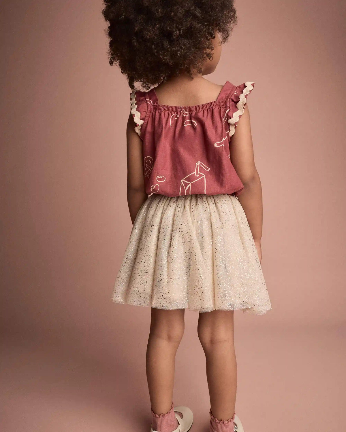 Toddler Girl Avenue Twirl™ Sparkly Mini Skirt - Cream