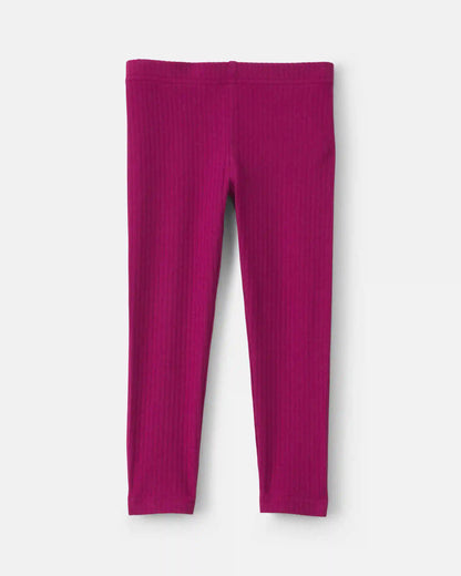 Toddler Girl Cotton Pull-On Stretch Leggings - Burgundy