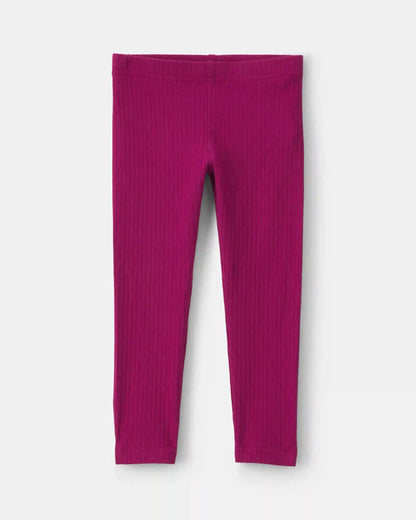 Toddler Girl Cotton Pull-On Stretch Leggings - Burgundy
