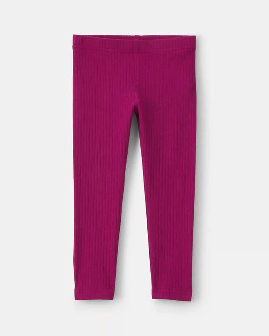 Toddler Girl Cotton Pull-On Stretch Leggings - Burgundy