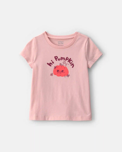 Toddler Girl Halloween 'Hi Pumpkin' Graphic Tee - Pink