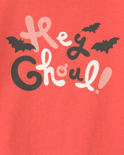 Toddler Girl 'Hey Ghoul' Halloween Long-Sleeve Graphic Tee - Orange