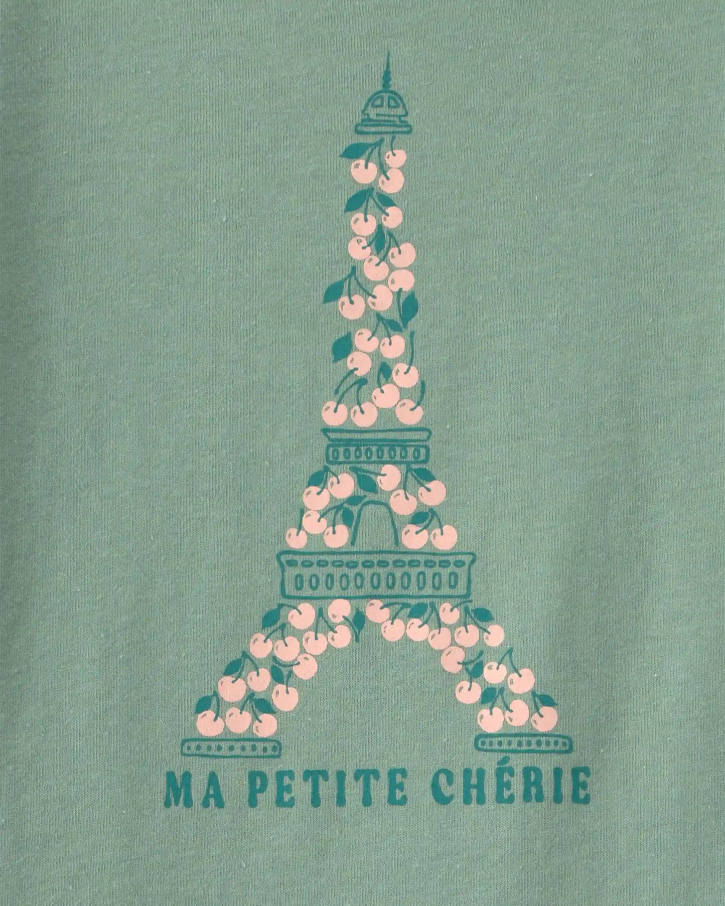 Toddler Girl 'Ma Petite Chérie' Eiffel Tower Long-Sleeve Graphic Tee - Green