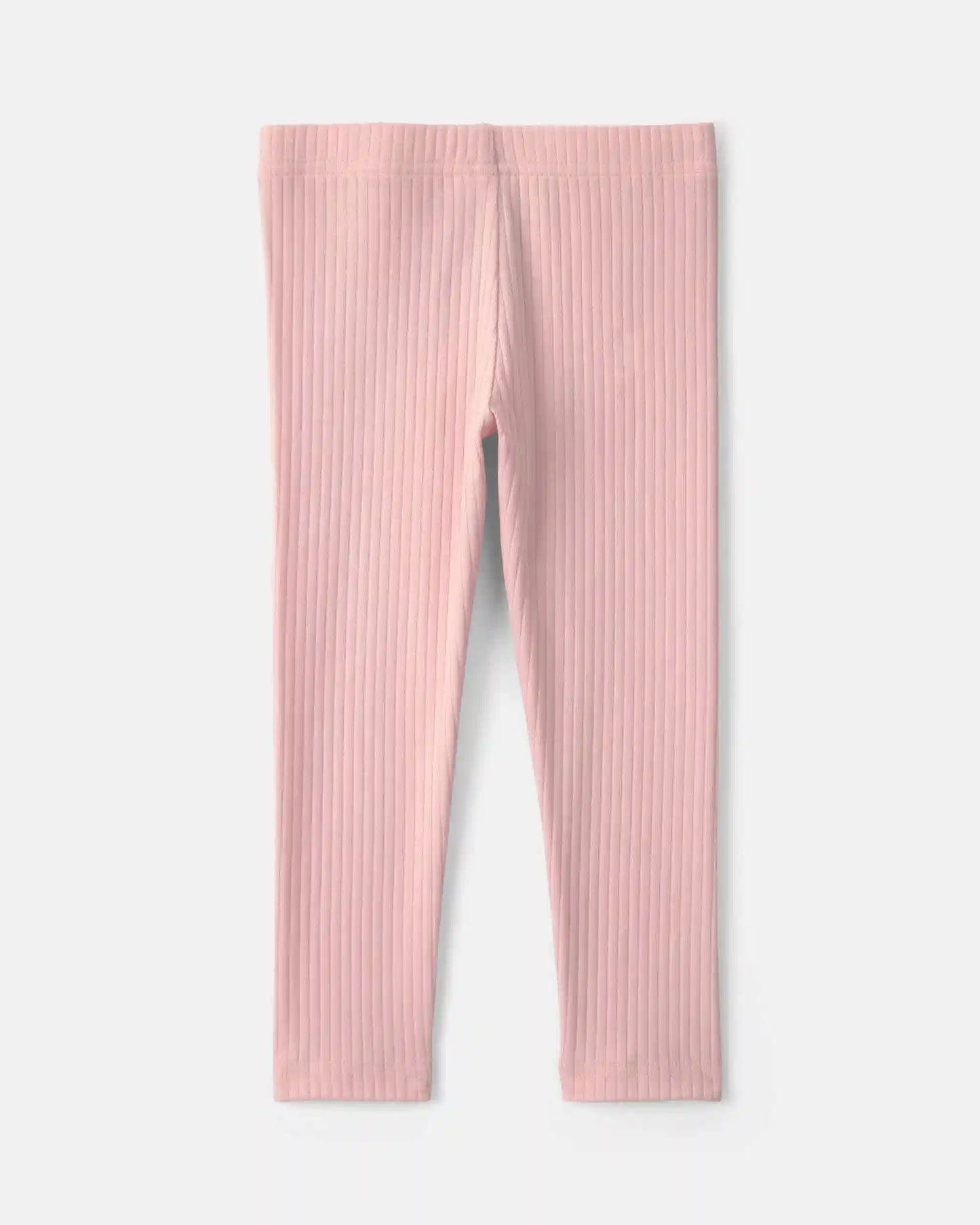 Toddler Girl Cotton Pull-On Stretch Rib Leggings - Pink