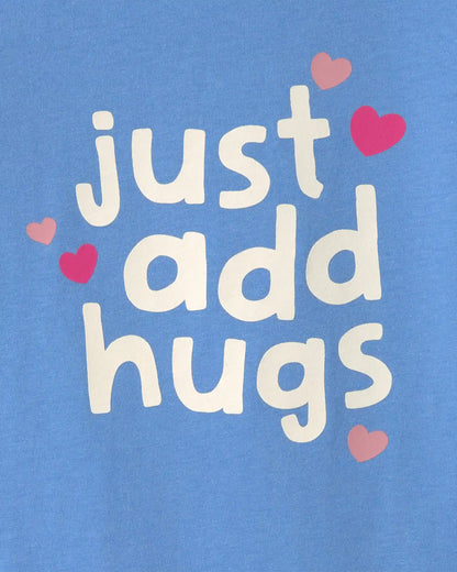 Toddler Girl 'Just Add Hugs' Long-Sleeve Graphic Tee - Blue