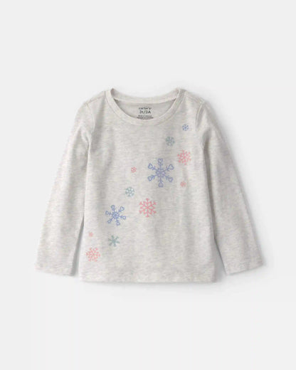 Toddler Girl Snowflake Long-Sleeve Graphic Tee - Grey