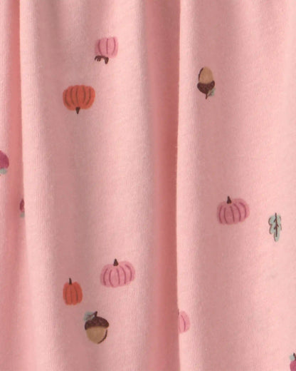 Toddler Girl Pumpkin Long-Sleeve Dress - Pink