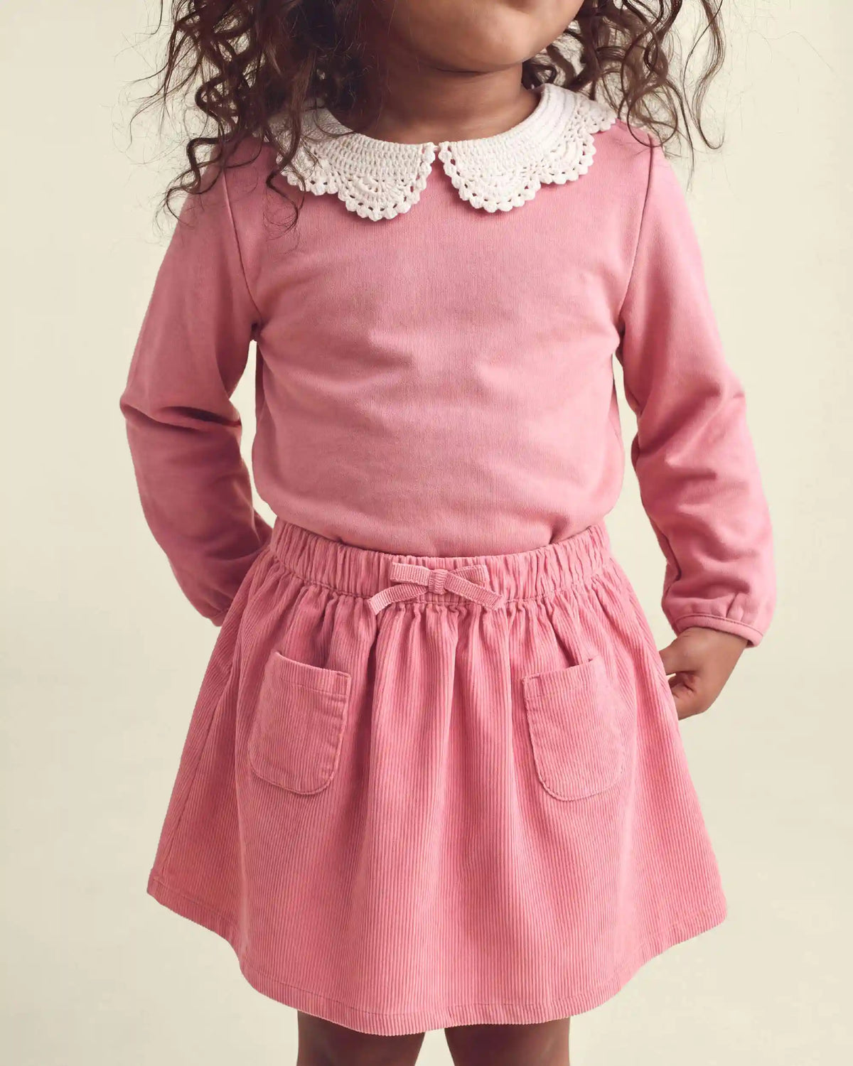 Toddler Girl Collared Fleece Sweater - Pink