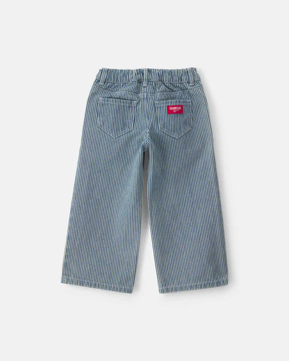 Toddler Girl Hickory Stripe Denim Relaxed Jeans - Light Wash