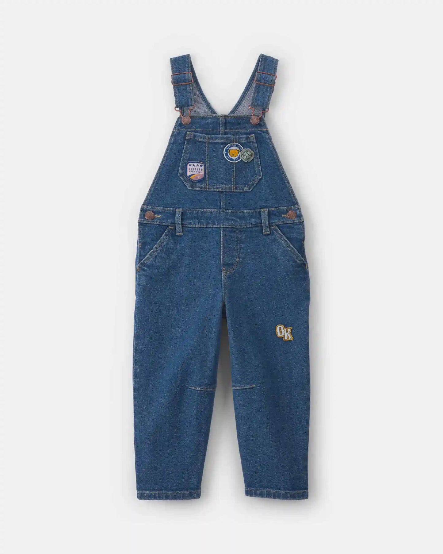 Toddler Girl Denim Overalls - Medium Wash