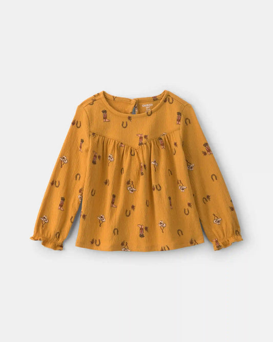 Western Long-Sleeve Top - Yellow