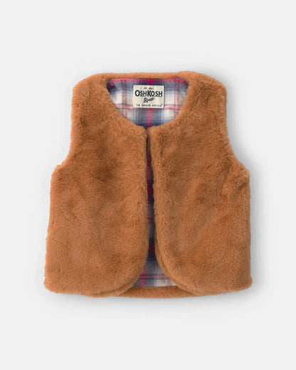 Toddler Girl Faux Fur Vest - Brown