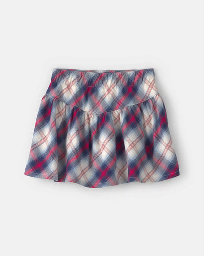Toddler Girl Plaid Twill Skort - Navy Blue