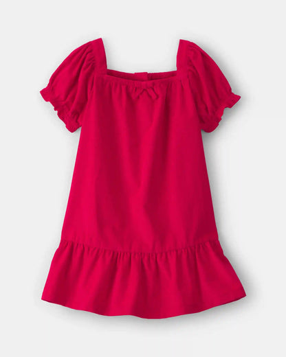 Toddler Girl Corduroy Short-Sleeve Dress - Red