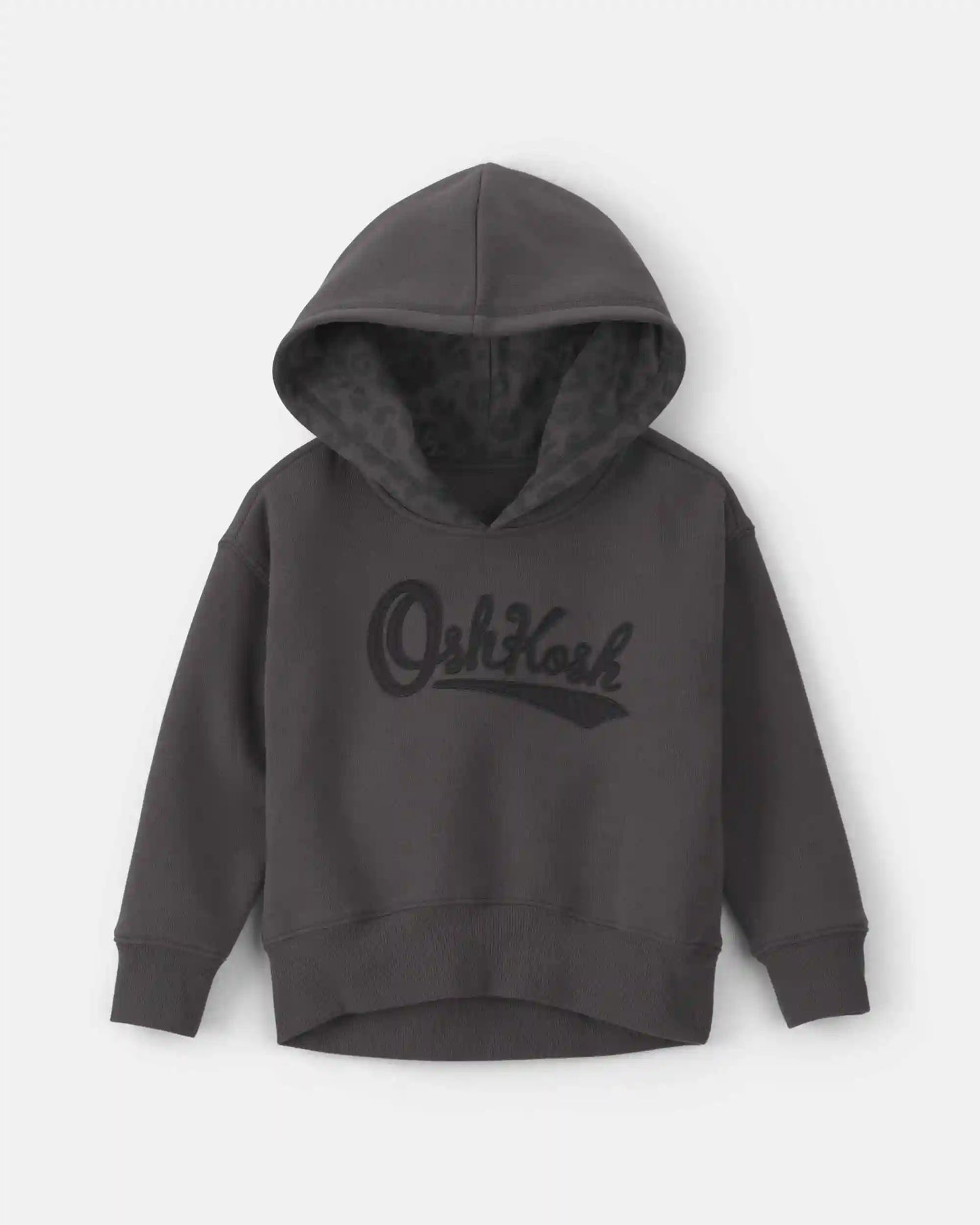 Toddler Girl Cheetah Fleece Logo Hoodie - Black