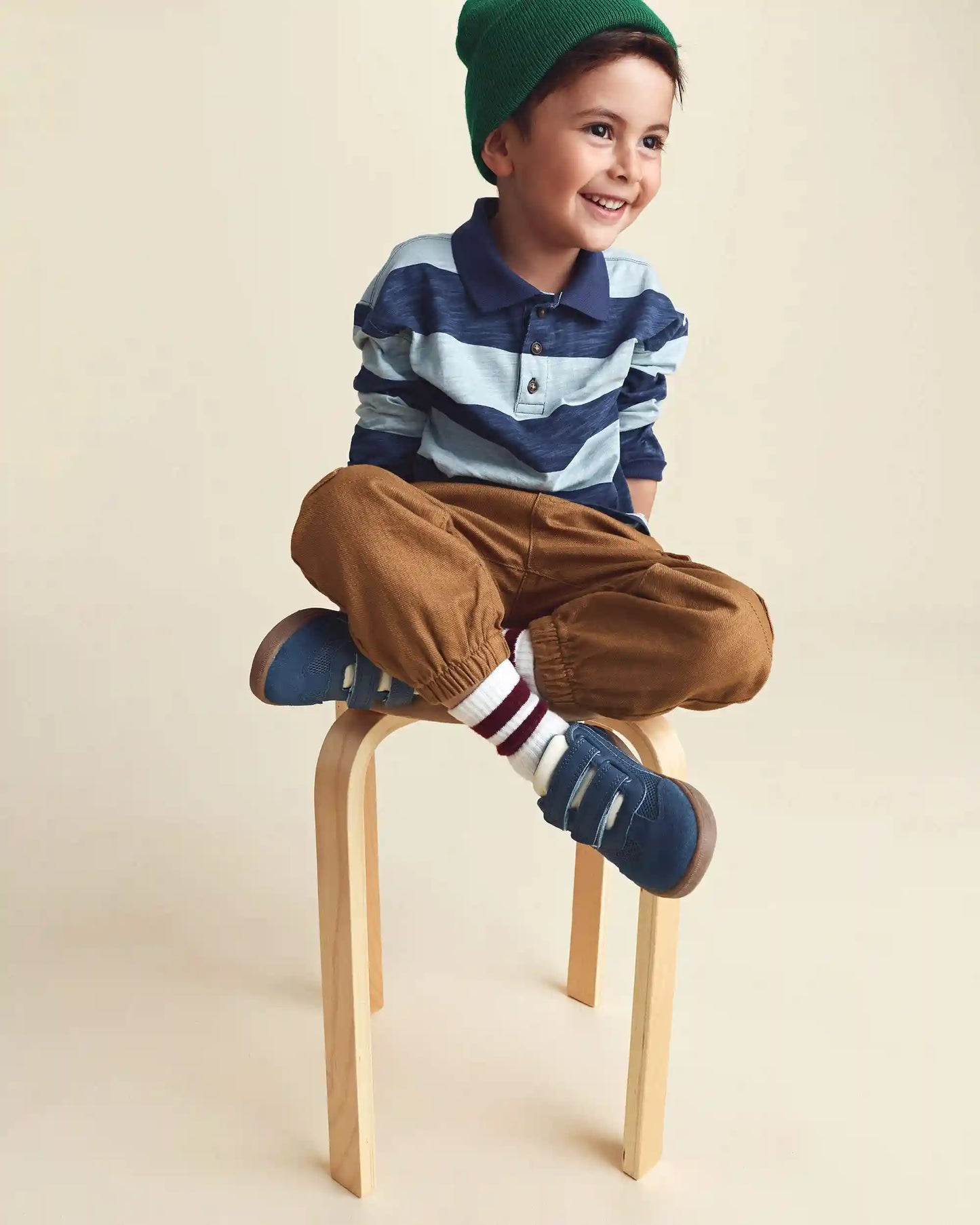 Toddler Boy Striped Long-Sleeve Henley T-Shirt - Navy Blue